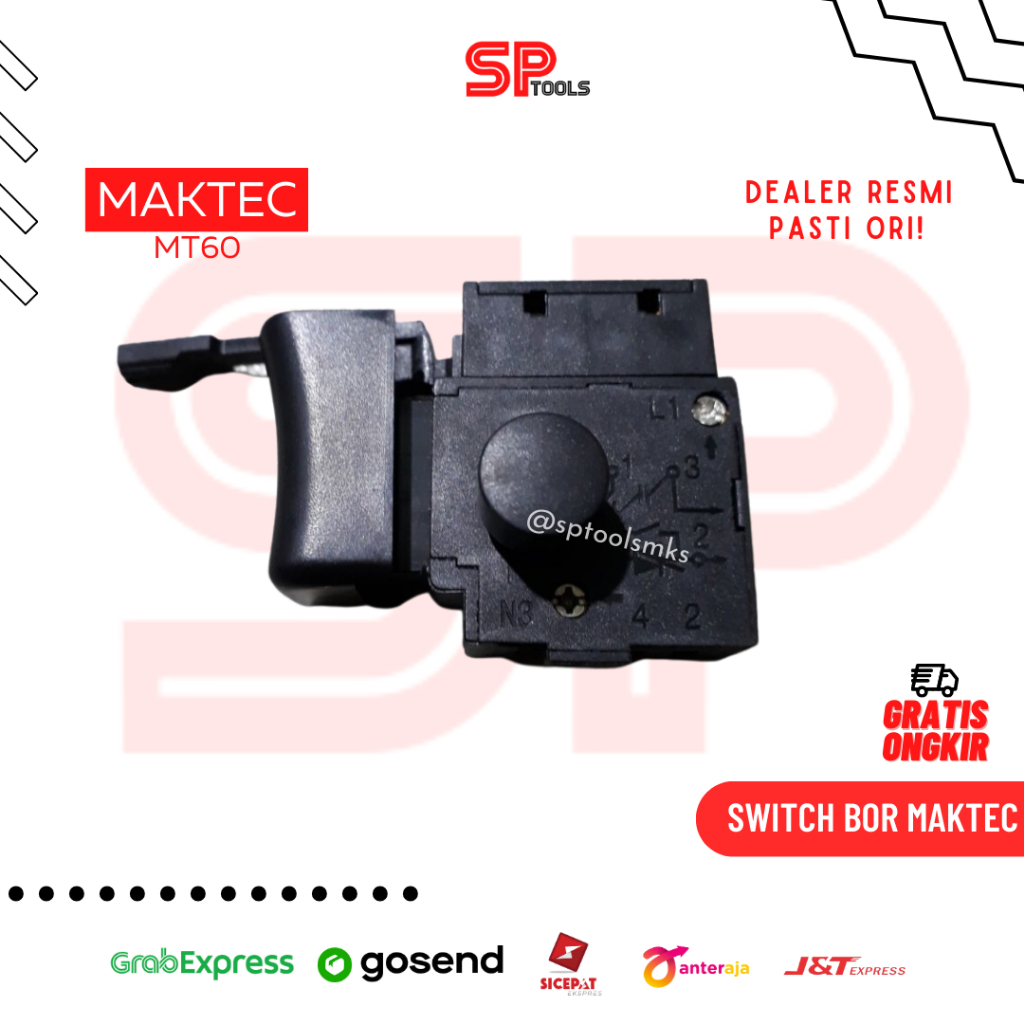 SWITCH / SAKLAR MESIN BOR MAKITA MAKTEC MT60 MT-60 ASLI