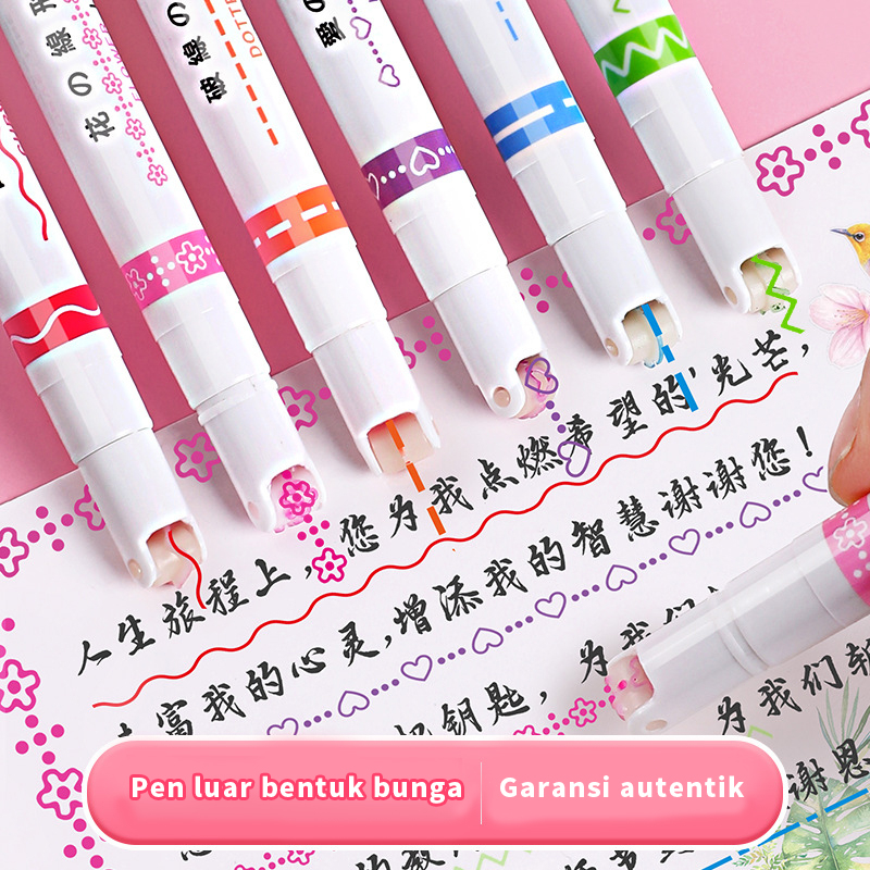 

COD 6PCS Pulpen / Spidol Garis Motif / Bentuk / Pola / Linear / Line / Shape / Pattern Color Pen / Marker Set