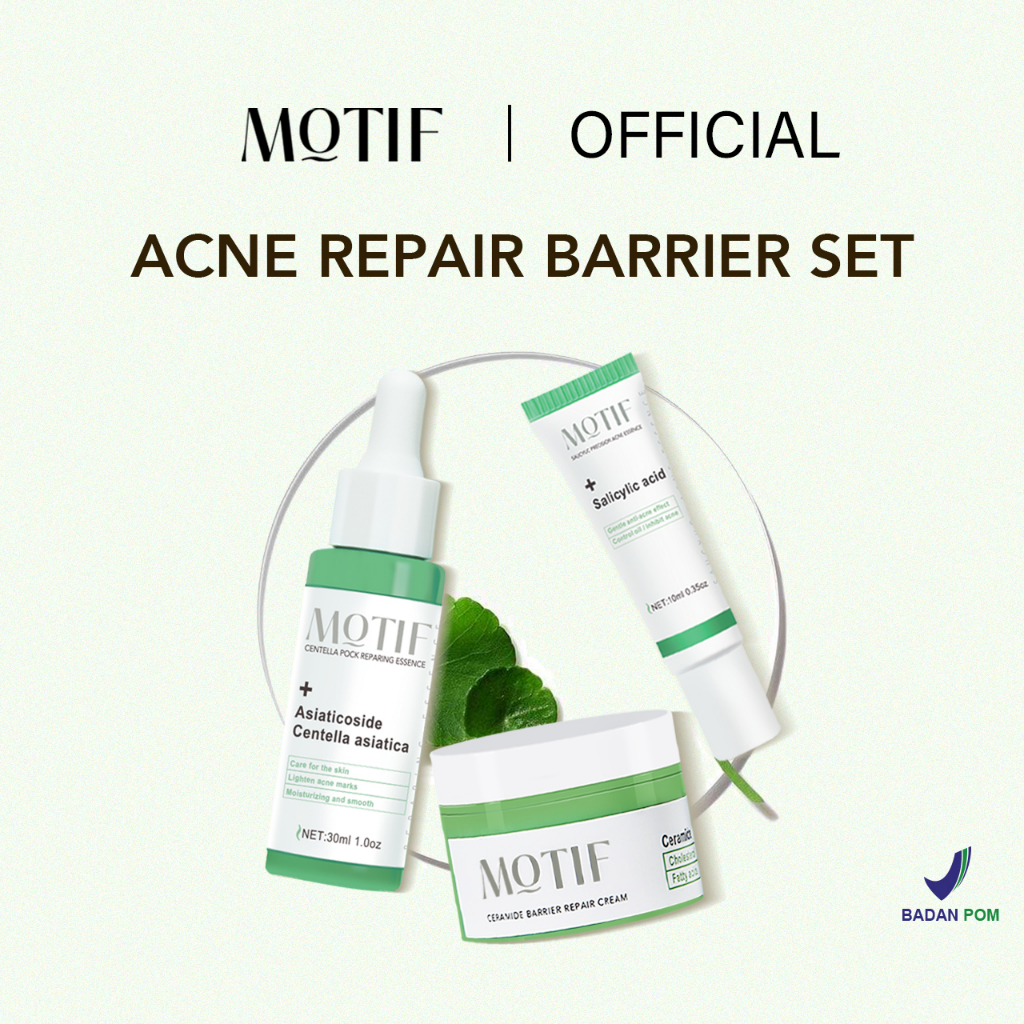 MOTIF Acne Repair Barrier 3pcs Acne Set Barrier Moisturizer + Centella Acne Serum + Salicylic Acid A