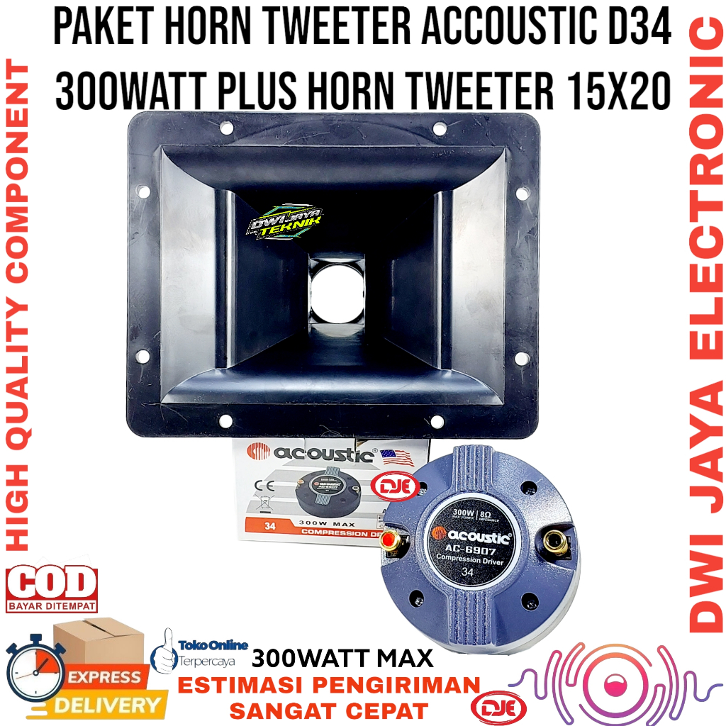 Paket Horn Tweeter 15X19 Plus Driver Tweeter Accoustic 34 300watt