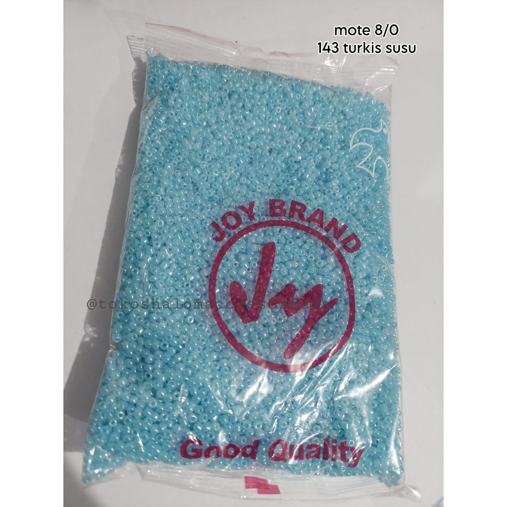 450 GR MOTE PASIR 8/0 143 TURKIS SUSU / MANIK / KERAJINAN TANGAN GELANG DAN KALUNG / MONTE / DIY