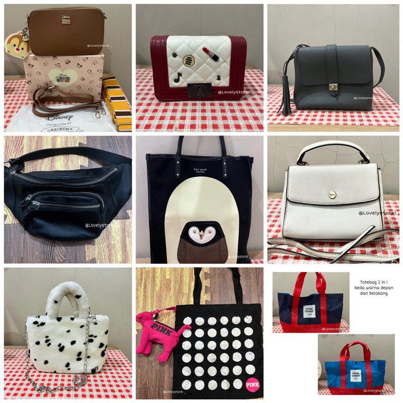 Tas preloved branded / Tas preloved lokal brand / Tas preloved murah / Slingbag Preloved / Totebag P
