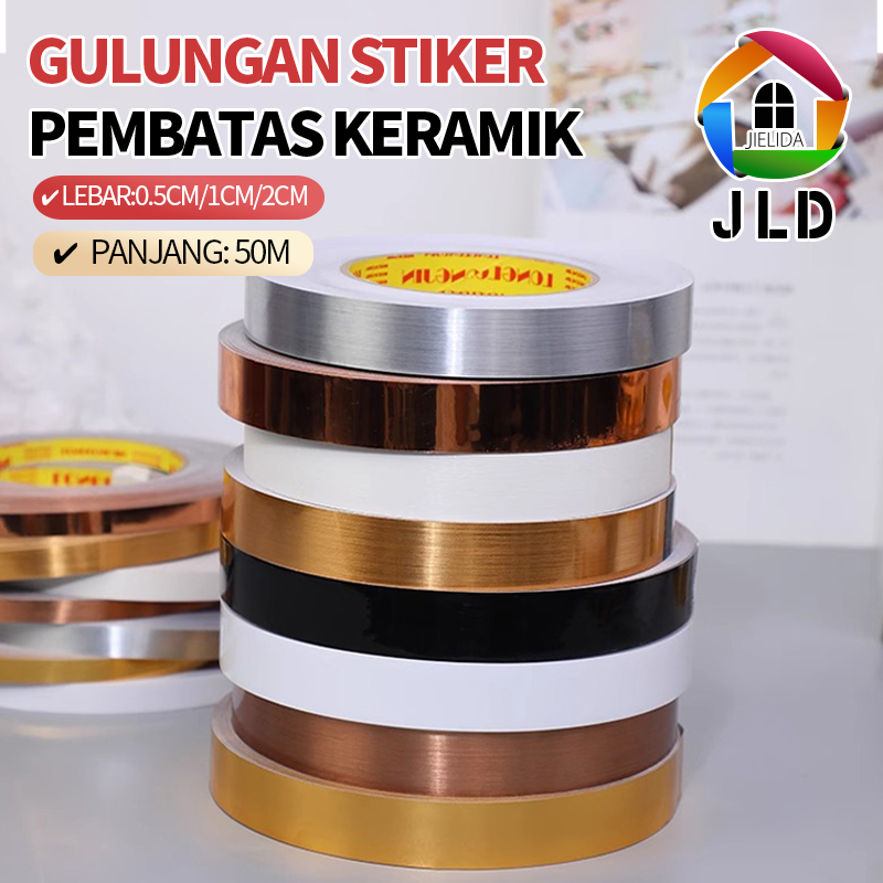 

JieLiDa 50meter gulungan stiker pembatas keramik lebar 0.5cm/1cm/2cm