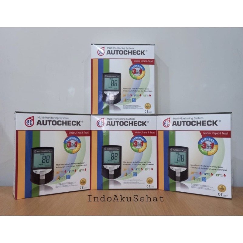 ALAT AUTOCHECK 3 IN 1 SUDAH TERMASUK STRIP Autocheck 3 in 1 (Gula Darah / Asam Urat / Kolesterol)