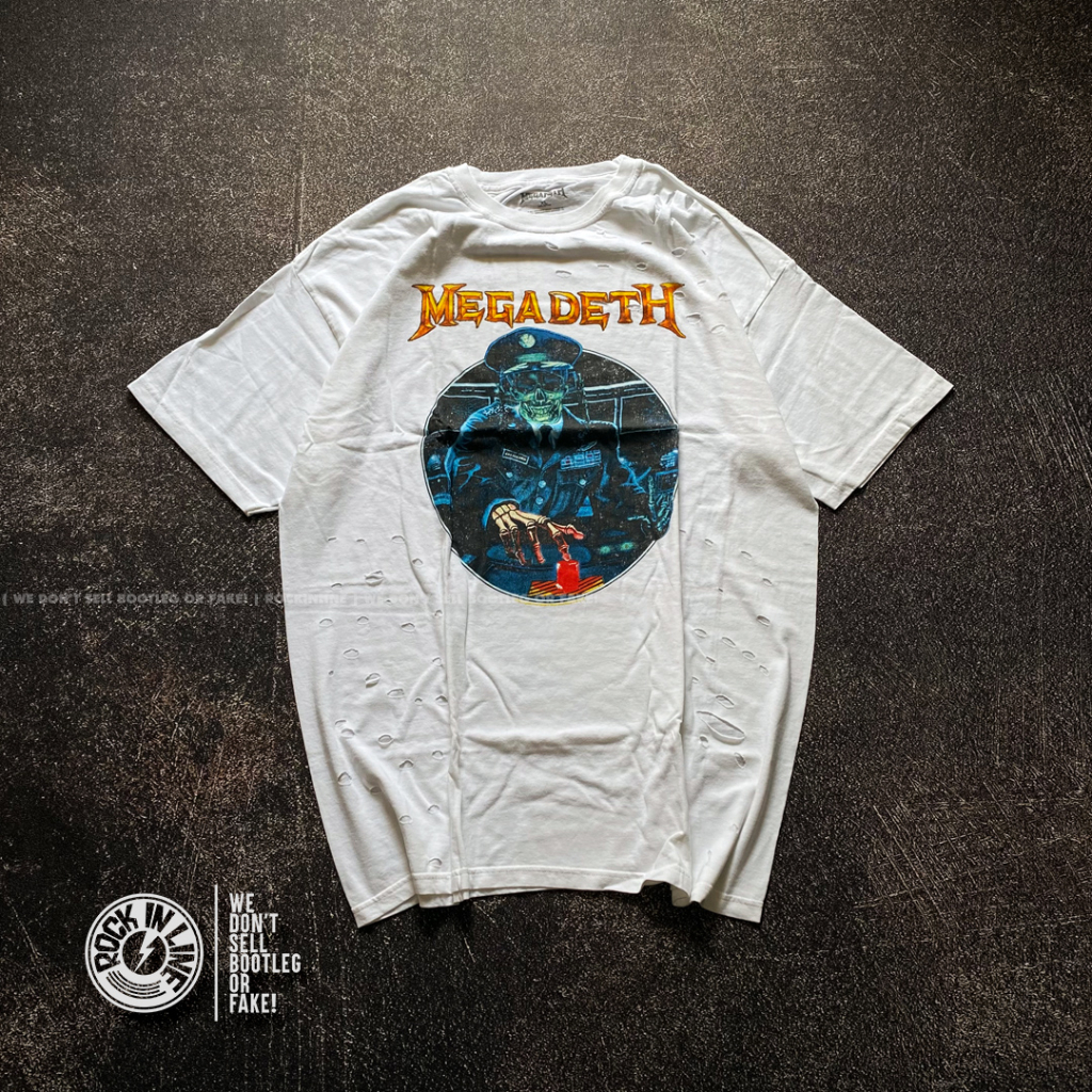MEGADETH - GENERAL VIC DESTROYED (Distressed Look) Kaos Band Original