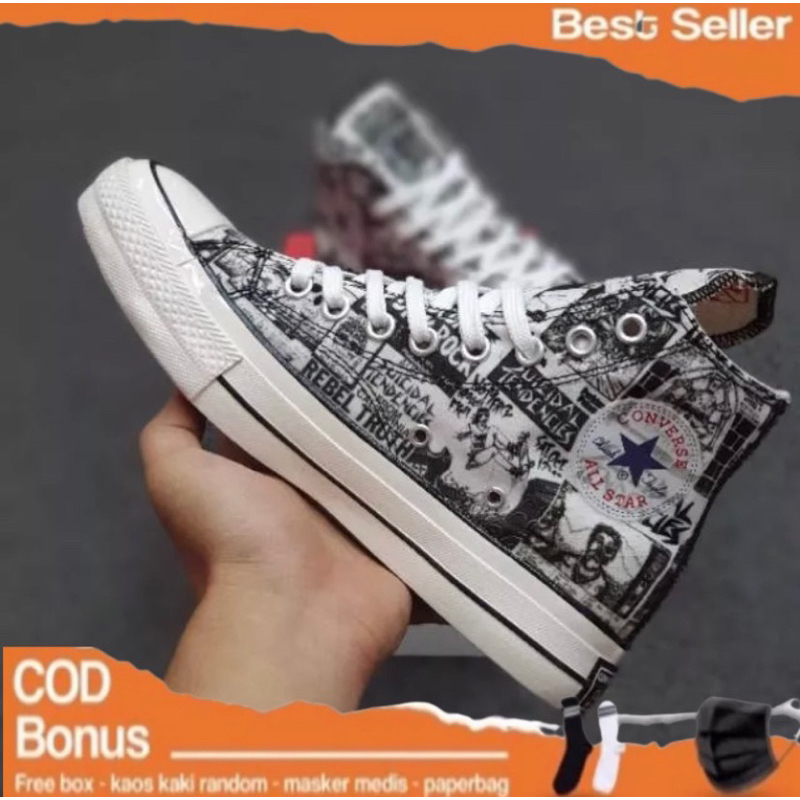 SEPATU CONVERSE 70S HIGH X SUICIDAL TENDENCIES SOL GLOSSY QUALITY