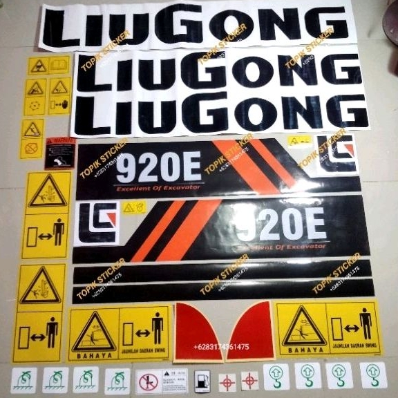 Stiker Excavator LIUGONG 920E, Stiker Alat Berat