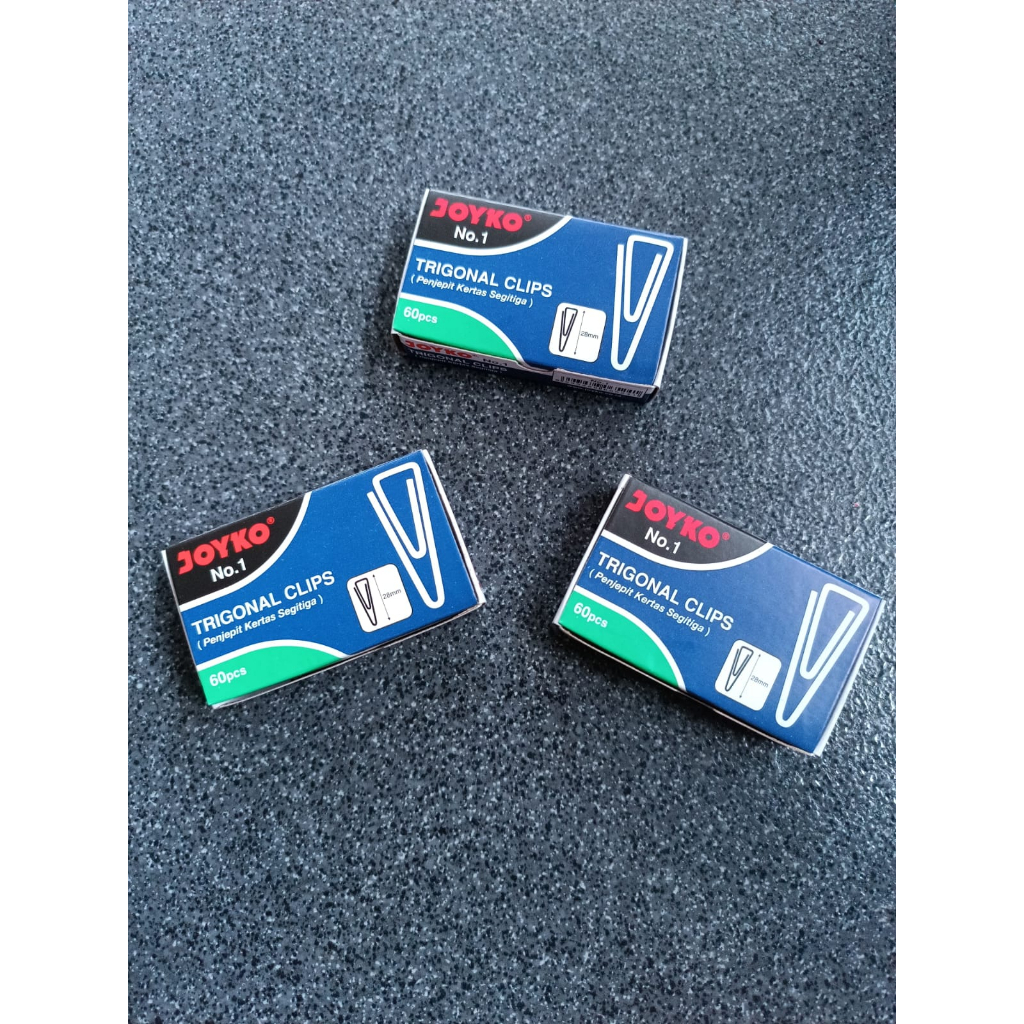 

PENITI PENJEPIT KERTAS NO 1 3 TRIGONAL CLIP MEREK JOYKO 1 KOTAK ISI 60 PCS