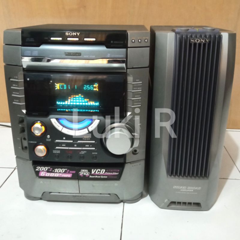 Head Compo Sony MHC-VX88 + TA-DX8 fungsi semua VCD CD Tape A+B Aux Radio