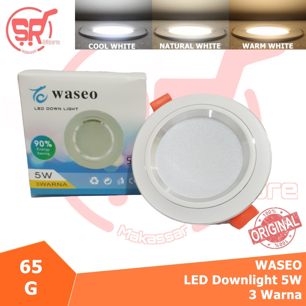 Lampu Downlight LED 5 Watt 3 Warna Waseo atau merk lainnya ( SR Store MKS / SR Store Makassar )