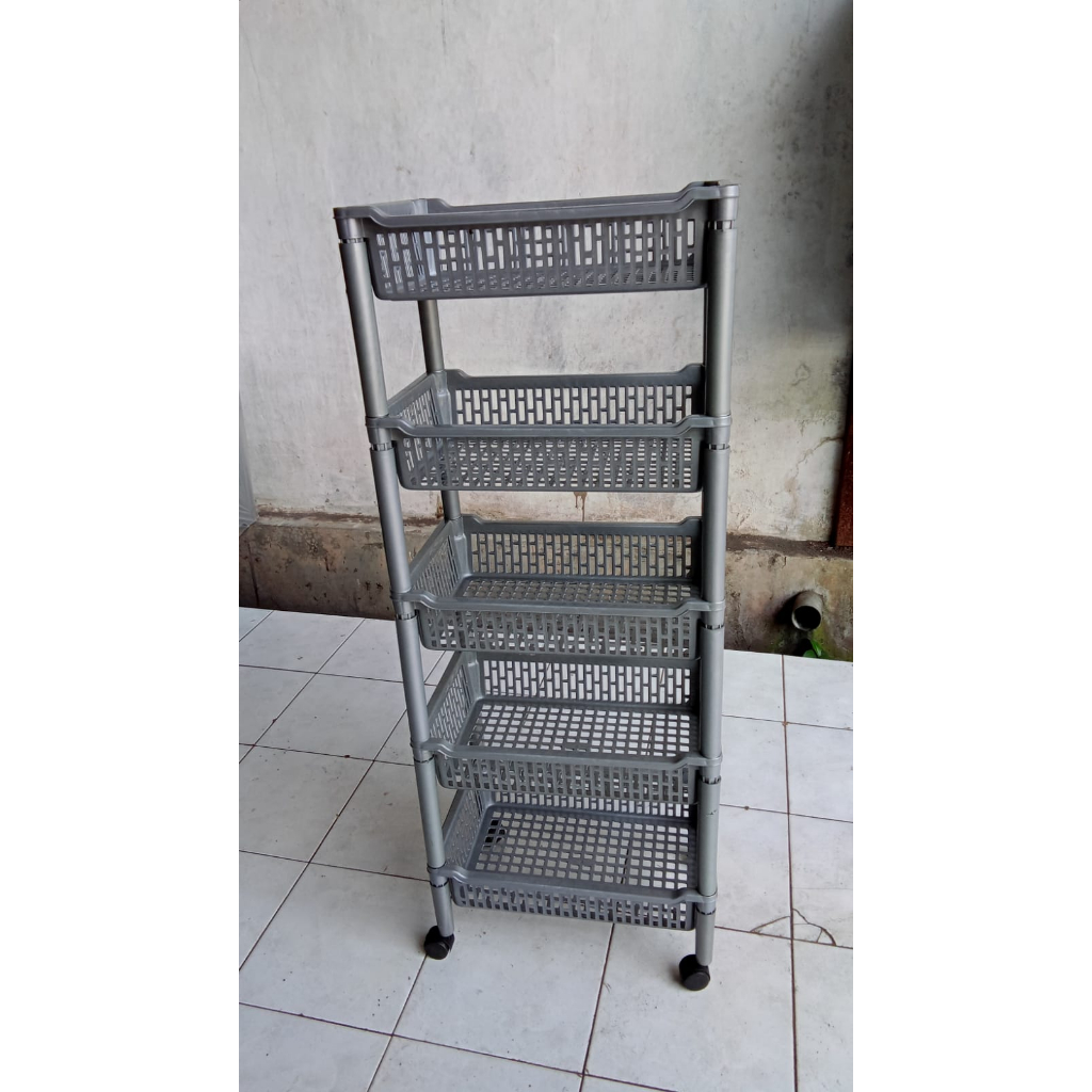 Rak Multifungsi susun 5 ada Roda / Rak Chiki / Rak Snack / Rak Jualan ada roda