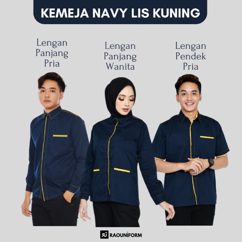 Kemeja Kombinasi Pria Wanita/kemeja kerja kantor[custome seragam kerja harian[baju seragam pabrik[ba