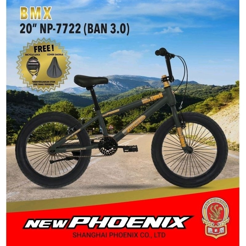 Sepeda BMX 20 New Phoenix NP 7722 Ban 3.0 Jumbo Banyak Bonus