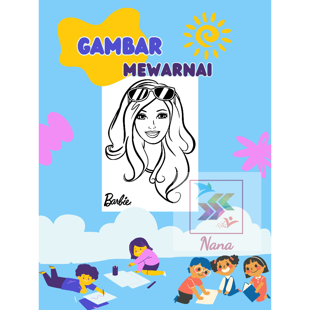 Gambar Sketsa Mewarnai / Barbie / Part 1 / Gambar Sketsa / Gambar mewarnai / Kertas Gambar Mewarnai 