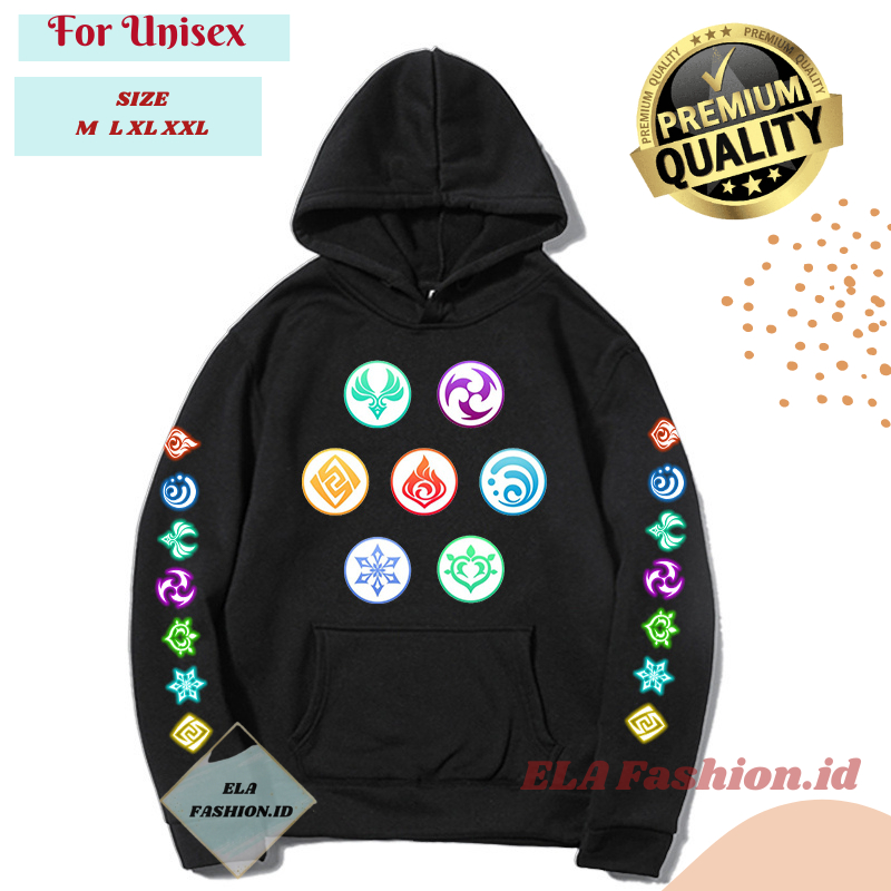 Hoodie Genshin Impact Hoodie Karakter  Venti Klee Qiqi