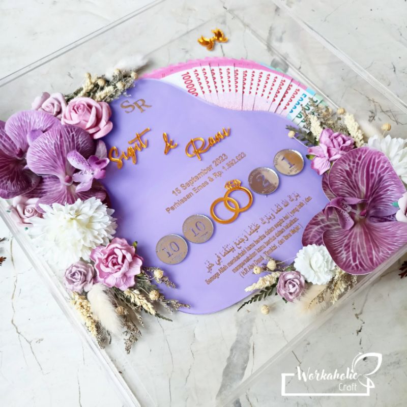 Mahar Bunga Anggrek Jadi Full Akrilik Mahar Transparan Seserahan Mahar Pernikahan