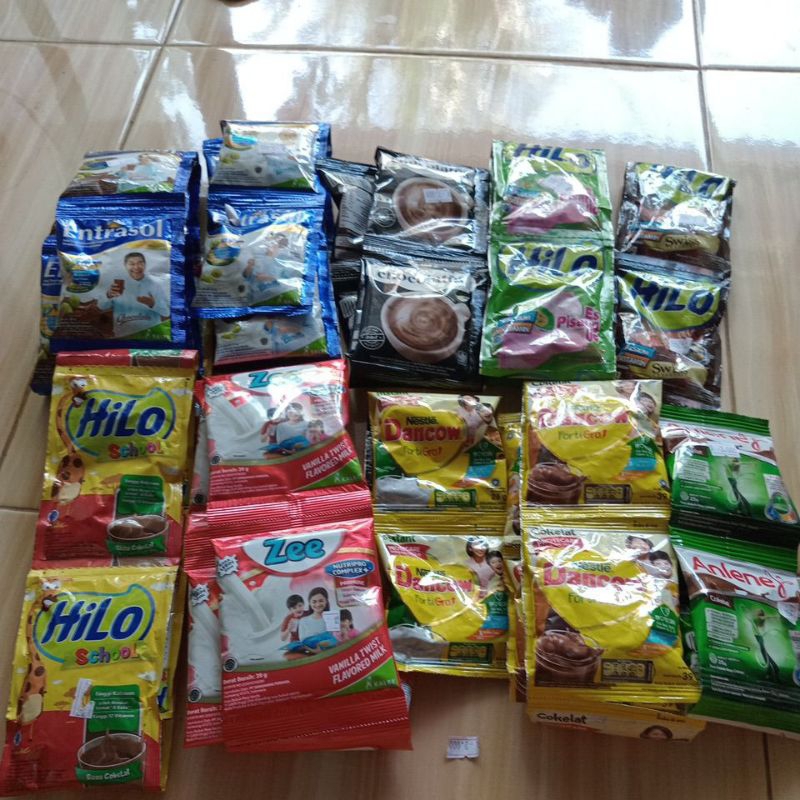 

ANEKA SUSU SACHET HILO ZEE ANLENE DANCOW ENTRASOL CHOCOLATOS