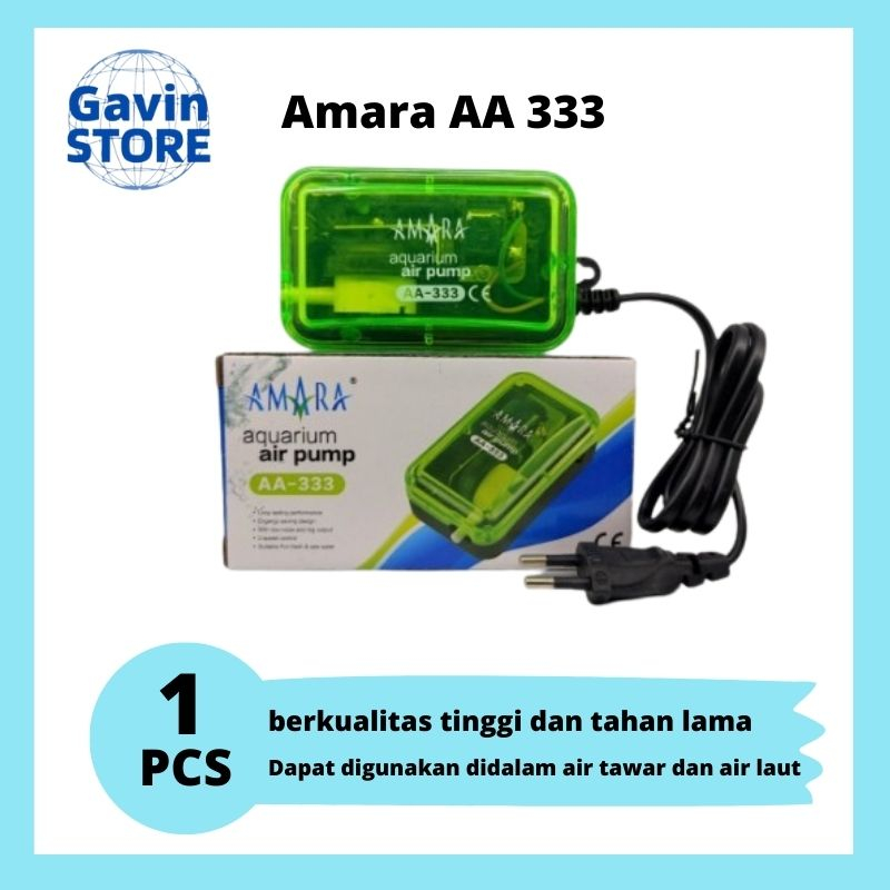 Aerator Amara aa 333 1 Lubang Aquarium Mesin Pompa Power Head 1 Lubang Amara aa 333