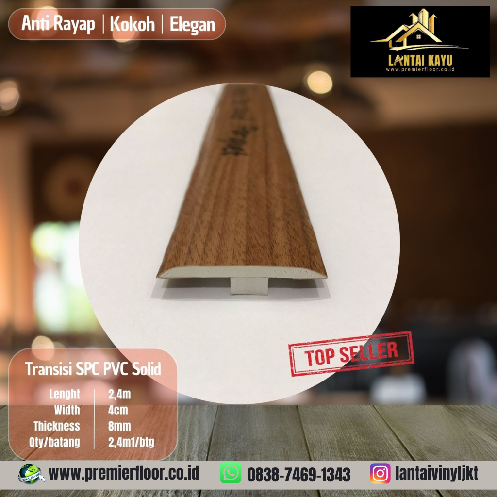 Transisi PVC Solid - Aksesoris Lantai SPC/Parkit