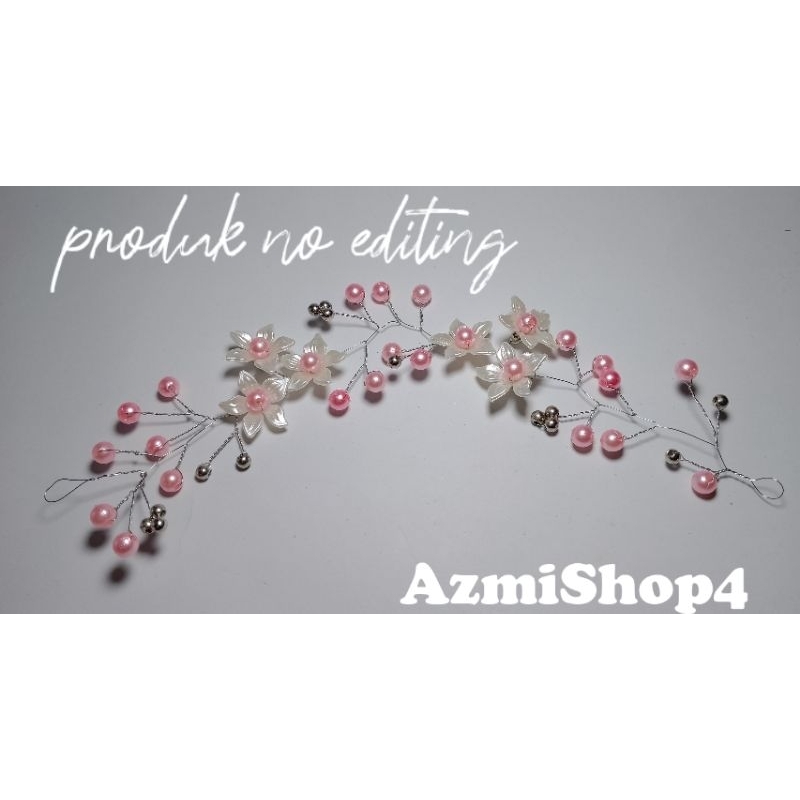 Headpiece Mutiara Pink -  Mahkota Murah - Aksesoris Hijab - Hiasan Wedding