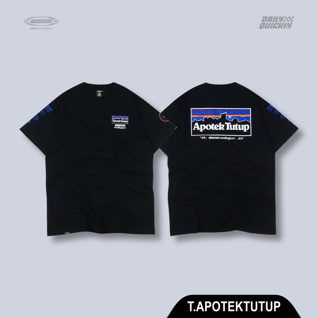 RACERTEES Kaos APOTEK TUTUP x Agos Kotak (Hitam)