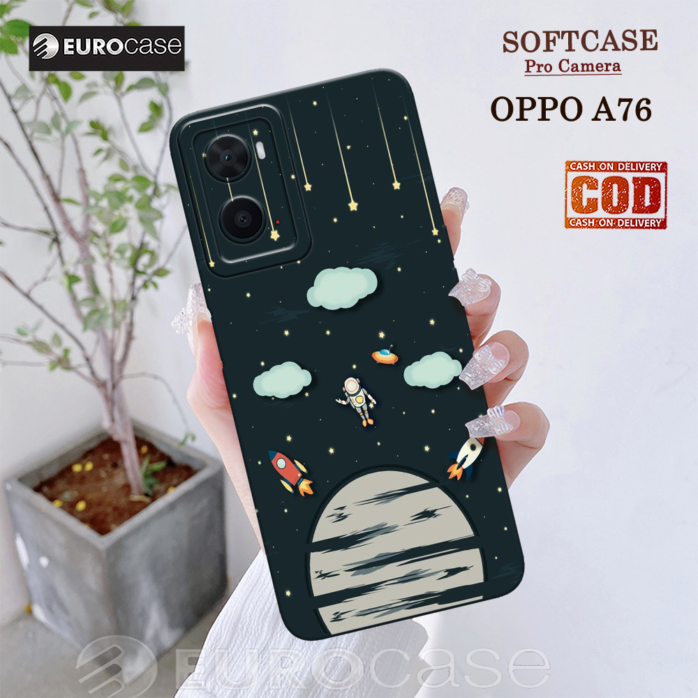Casing Hp Oppo A76 - Fashion Case Astronot - Soft Case Hp Oppo A76 - Kesing Hp Oppo A76 - Softcase  
