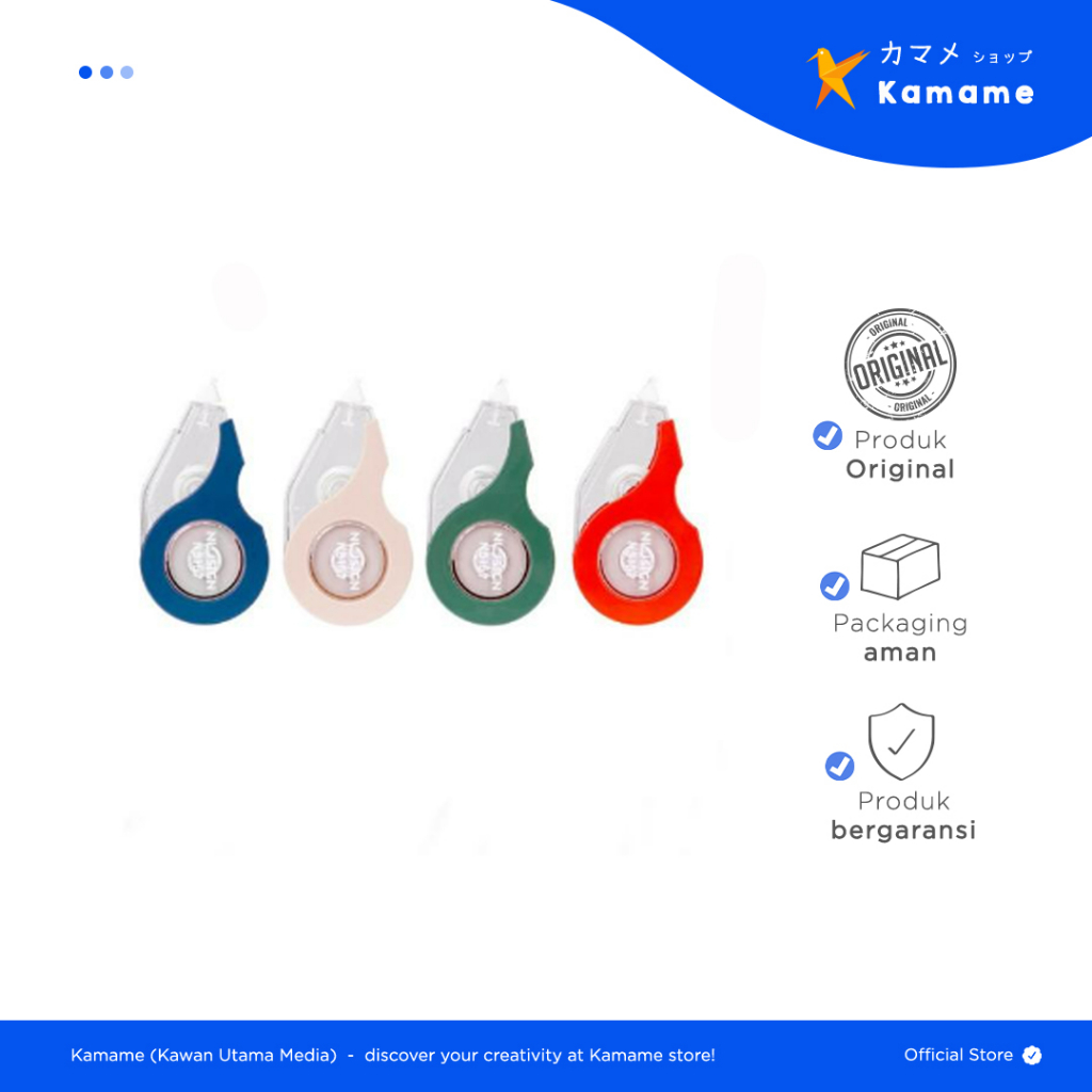 

Deli Nusign Correction Tape - Tip Ex Kertas 12mm Bentuk Kapsul Nyaman Digenggam NS157 - Kamame