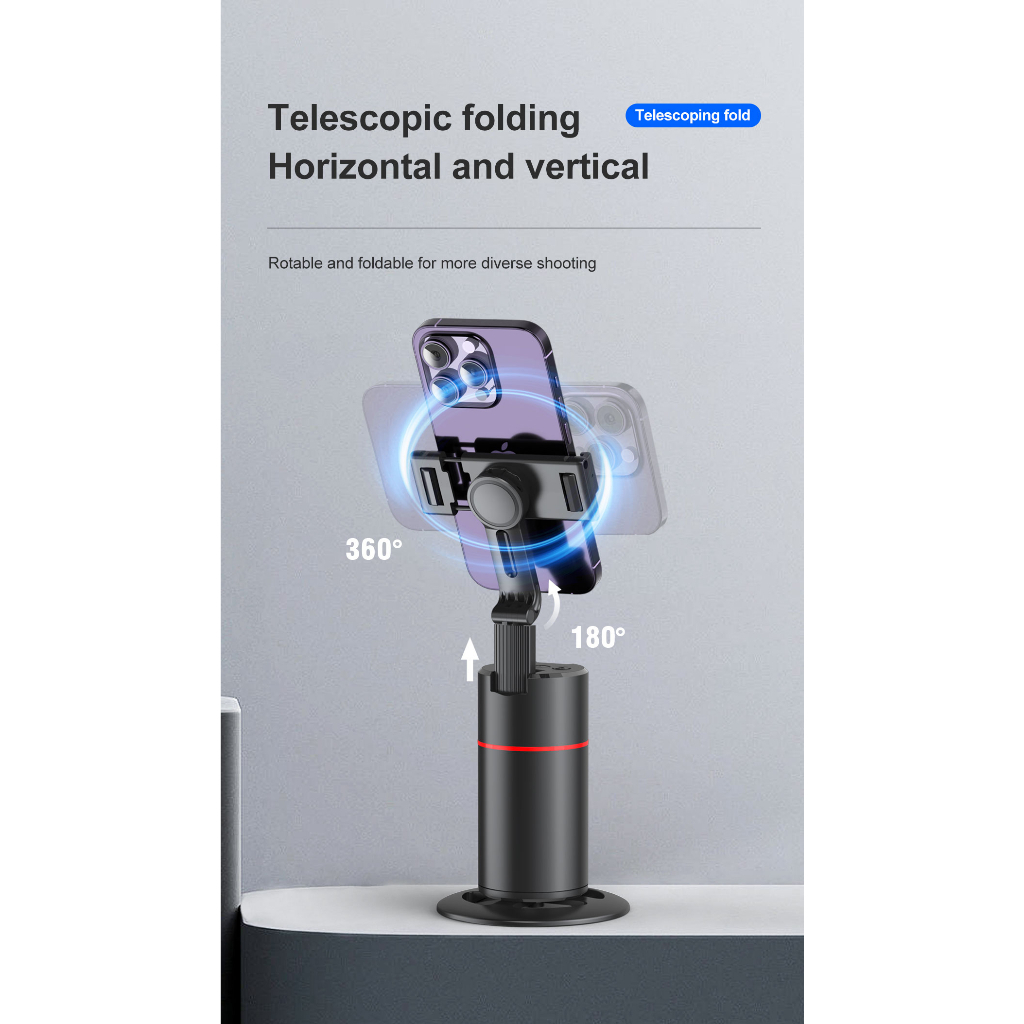 BESTOOL P02 Auto Face Tracking Gimbal Handphone Stabilizer Tripod Phone Selfie Stick 360°Rotation Holder AI Follow-Up Video Vlog Live  Phone Holder-3