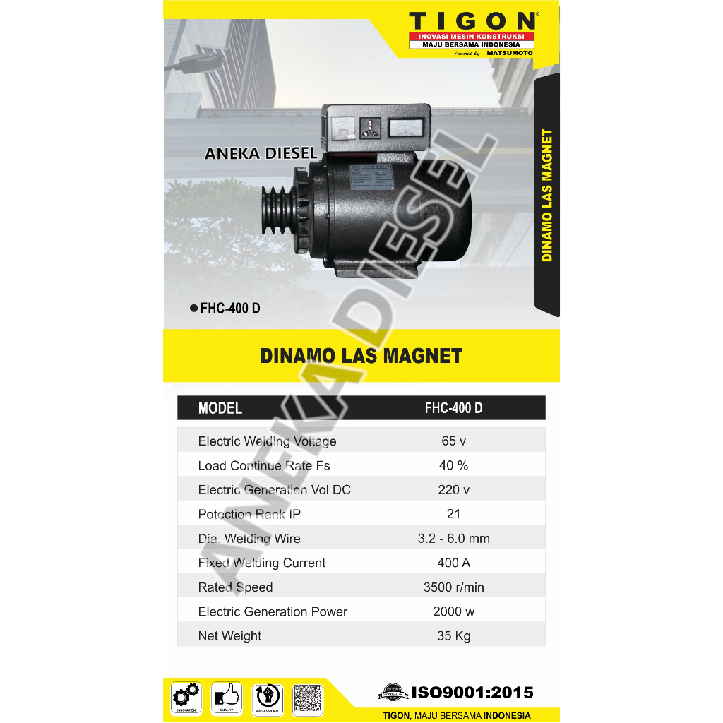 Dynamo Las Magnet TIGON FHC 400D Dynamo Las Magnet Mesin Dynamo Las Magnet FHC 400D TIGON