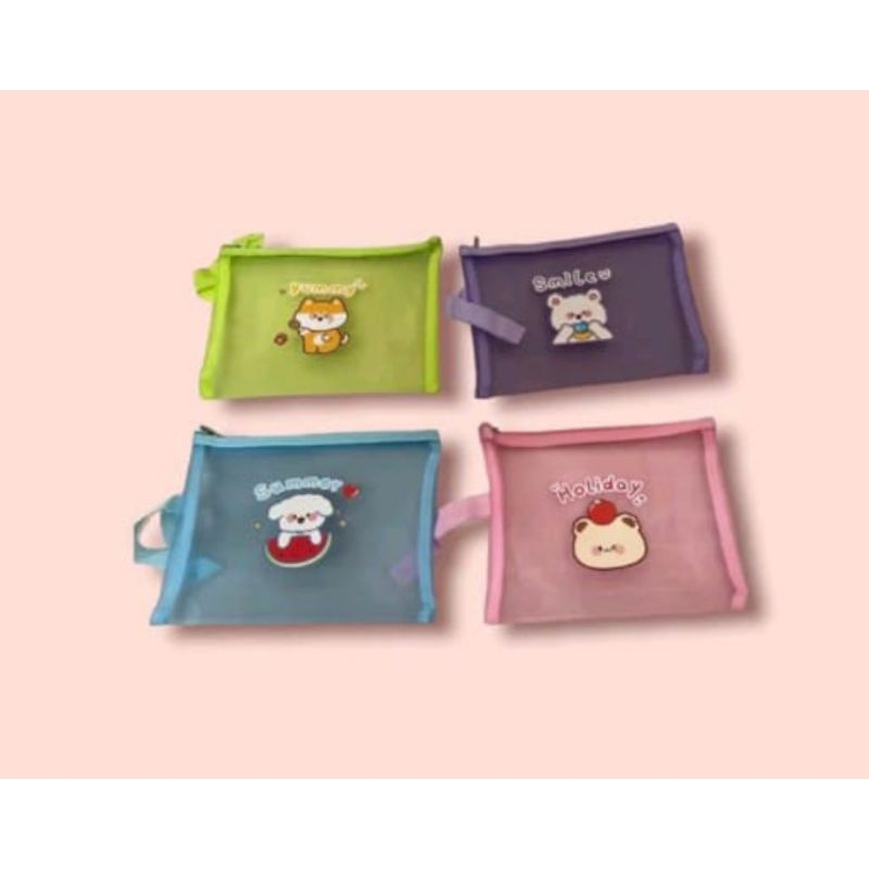 

MS Tempat alat tulis pouch jaring serbaguna A5