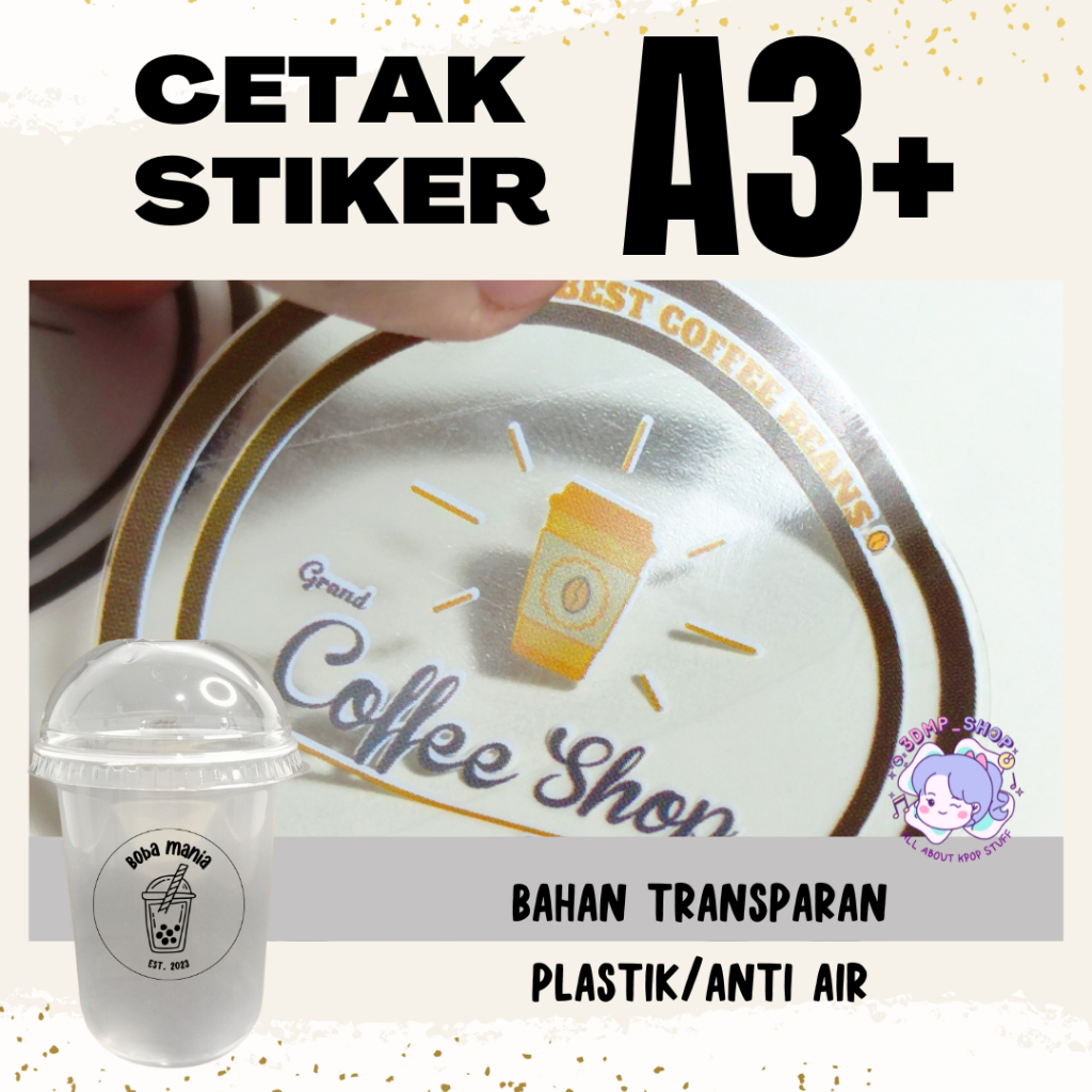 

CETAK DAN CUTTING STIKER A3+ TRANSPARAN