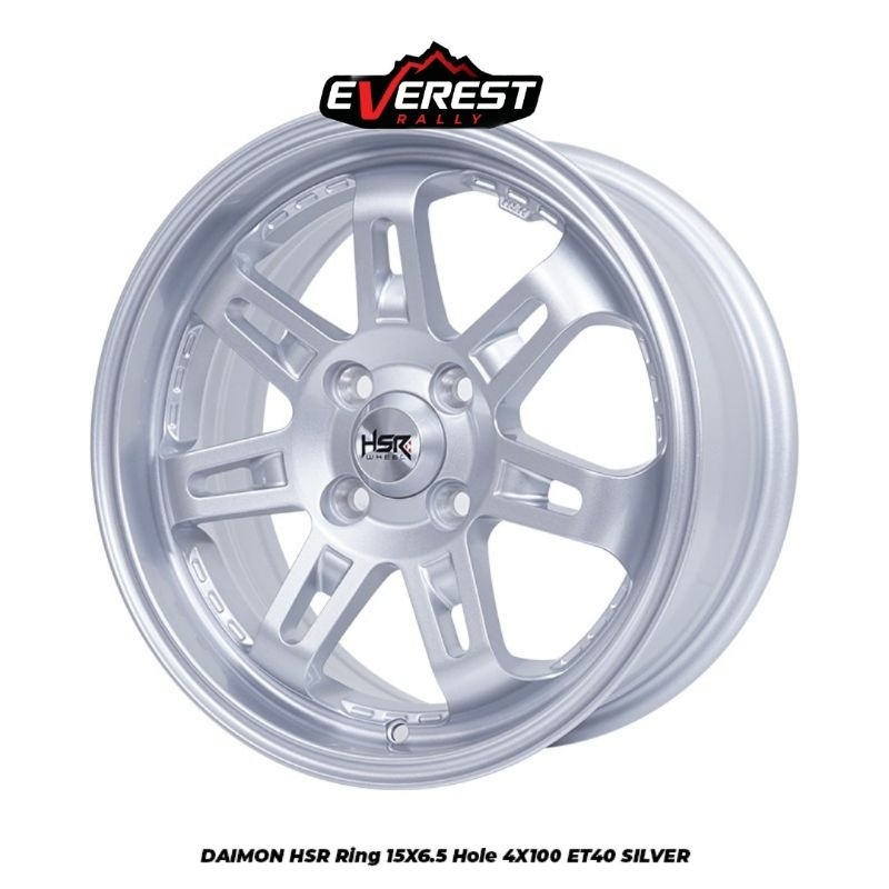 Velg hsr daimon ring 15 lebar 65 hole 4x100 et40 silver
