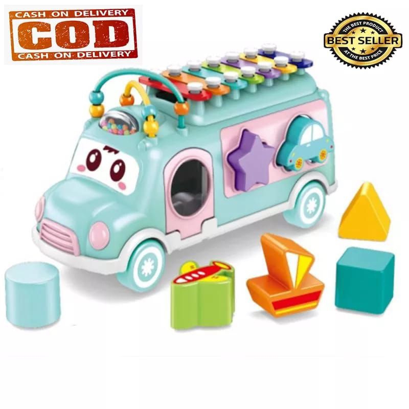 Mainan edukasi anak bus xylophone YE20