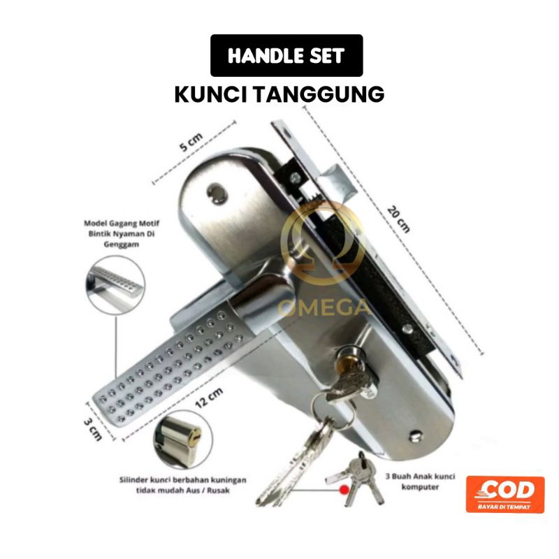 Handle set kunci pintu tanggung/gagang kunci tanggung