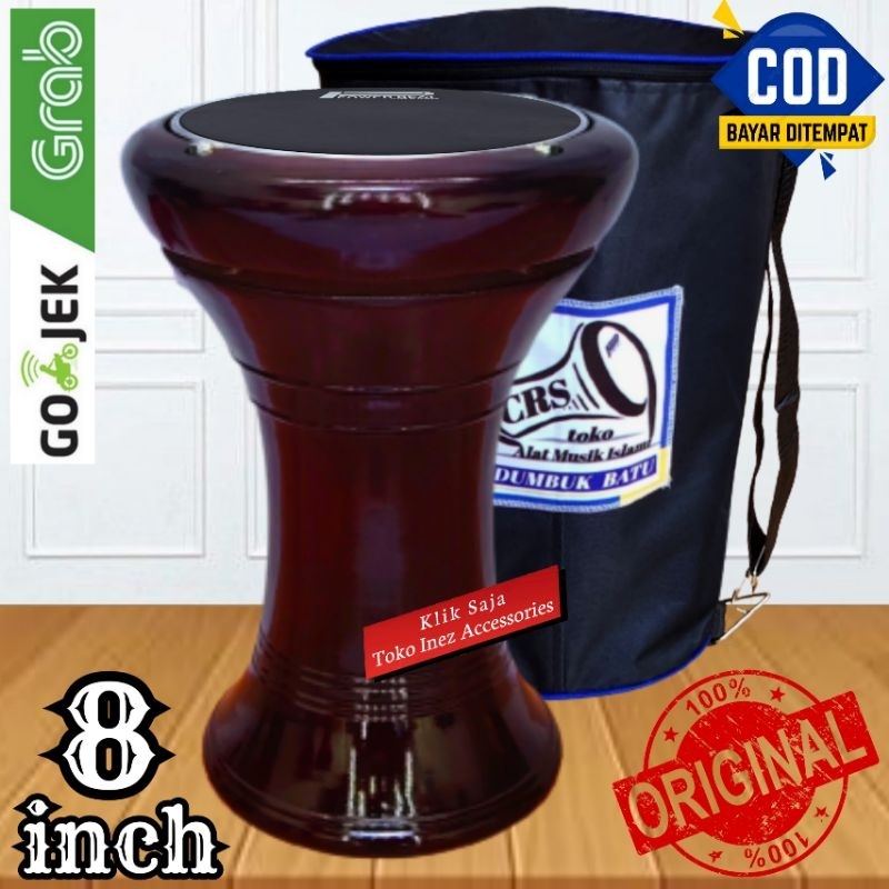 Dumbuk Atau Darbuka Kayu 8 inch Polos Power Beat Hitam