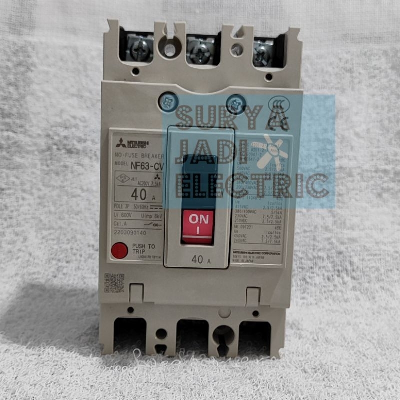 MCCB Mitsubishi 40A / Breaker NFB NF63CV NF63-CV 40A 3P ORIGINAL JAPAN