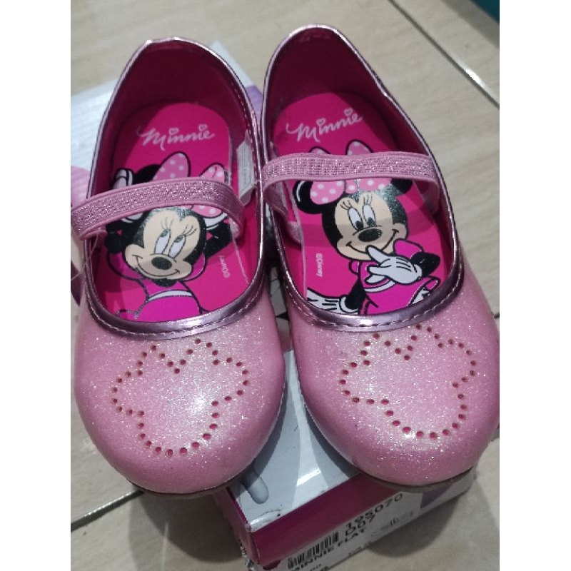 [Sz 26; 27½] Disney Minnie Flat Shoes Pink Toddler Original Store by Payless