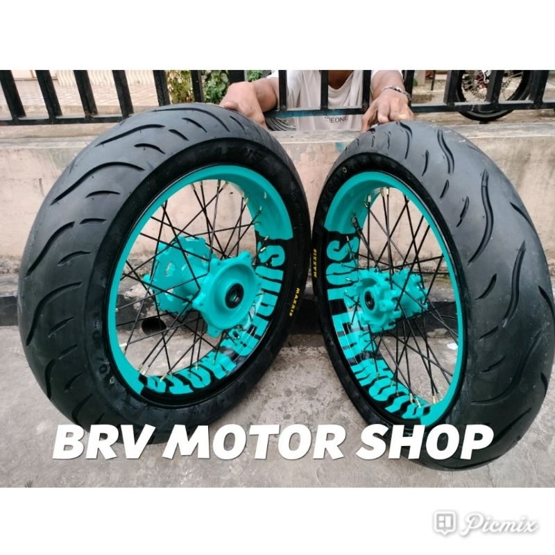 Whelset SuperMoto Wr155 Yamaha Wr155  300+350-17 Ban Jumbo Tromol Ori