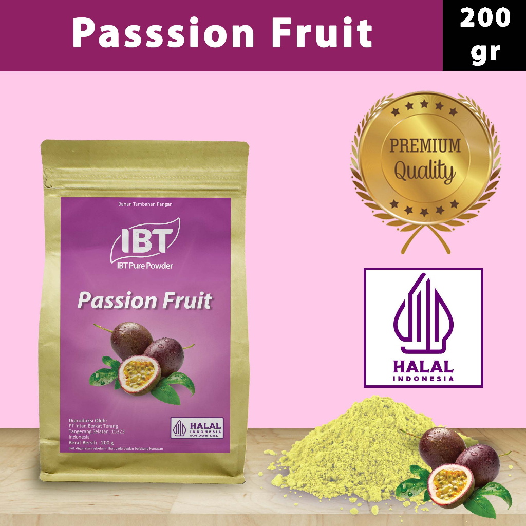 Pure Passion Fruit Powder Essence Murni Bubuk Markisa Import Makanan Kue 200 gr