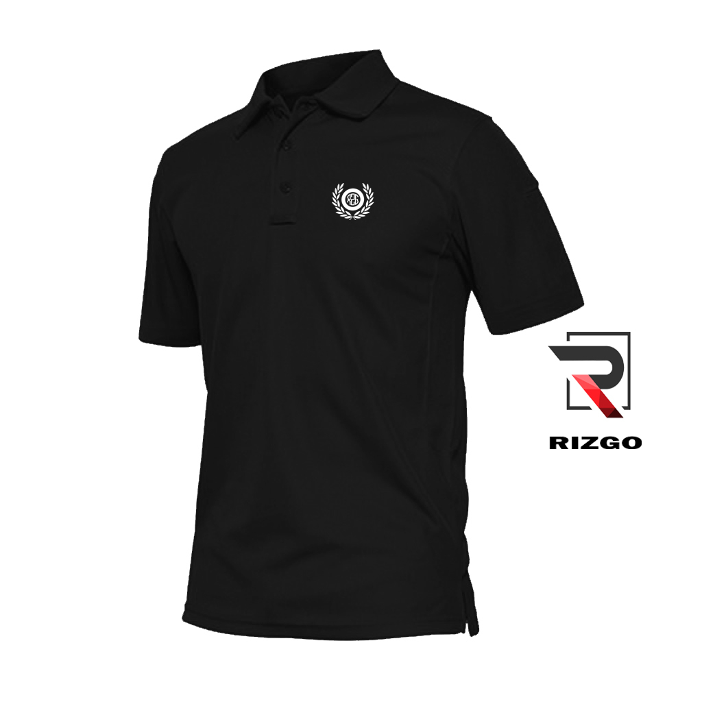 Rizgo - Polo Shirt Rzg Padi Motif Putih Pria & Wanita
