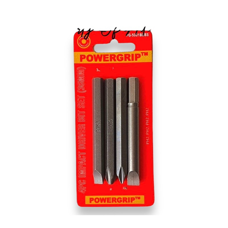 Powergrip Mata Obeng Ketok Set 4 Pcs PH2 & PH3 Lancip dan Tumpul Kualitas Terbaik