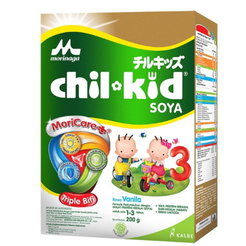 

morinaga Chil-Kid 3 Soya Susu Pertumbuhan Anak 1-3 Tahun Vanila 200 g