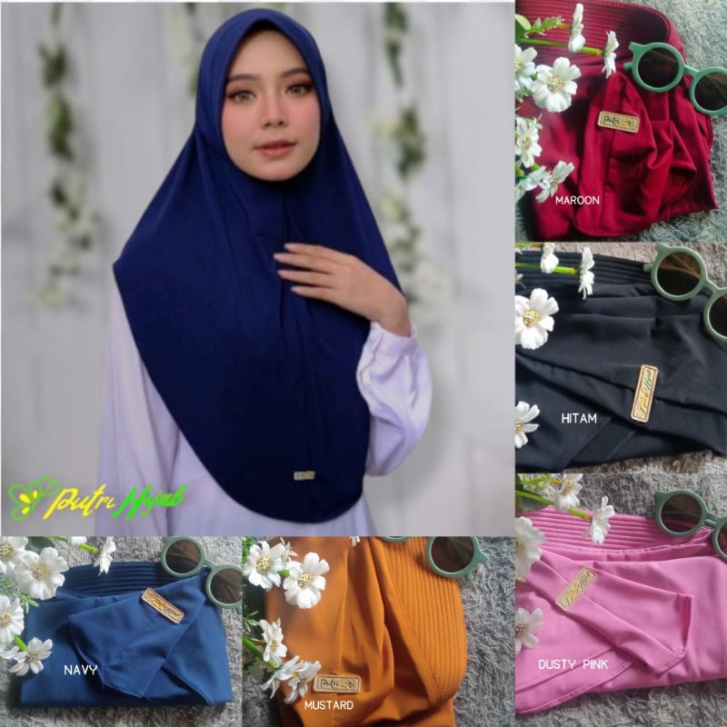 Putri Hijab/Hijab instan/Hijab Bergo/ Kerudung ped/Kerudung Instan/Jilbab/Jilbab kekinian