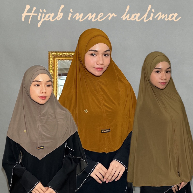 ~Halimah~ HIjab Instan Inner Jersey Premium Bergo Non Pet