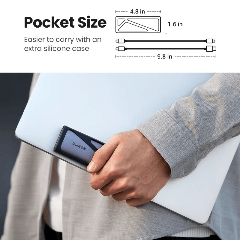 UGREEN Enclosure USB-C To C Casing SSD M.2 NVME USB C Up to 10Gbps - 10902