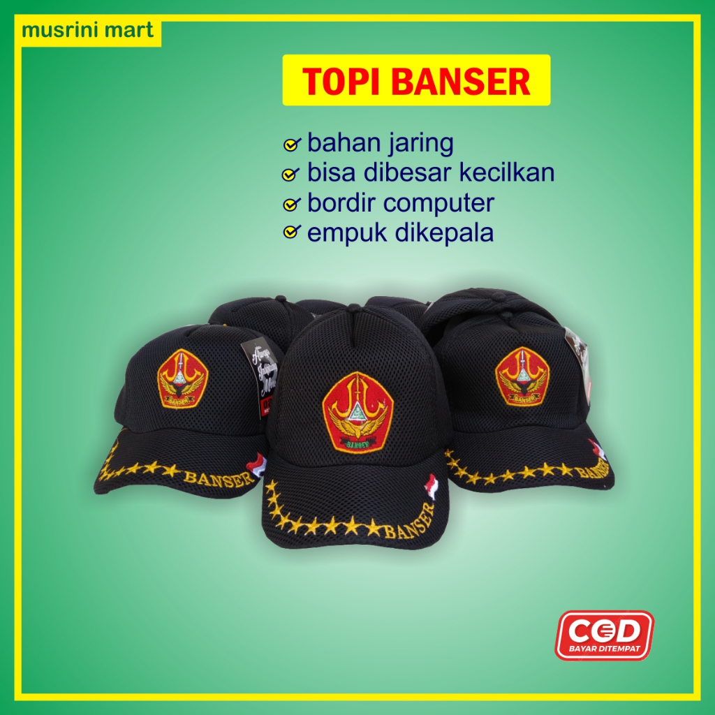 Topi Banser Nu Atribut Ansor banser Topi Banser Bintang Sembilan Premium Quality Musrini Mart
