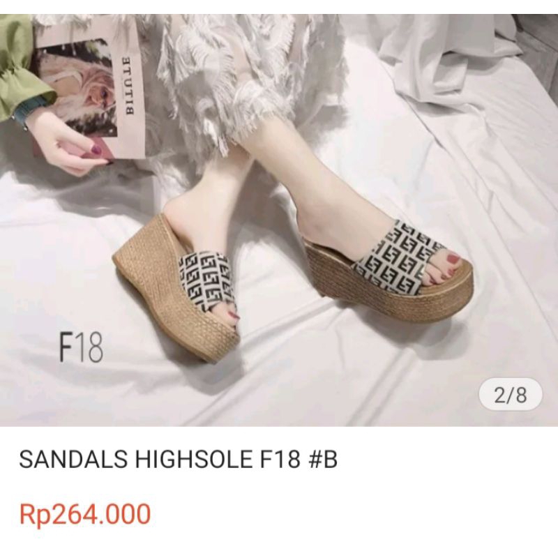 Sandal wedges import (bekas) highsole
