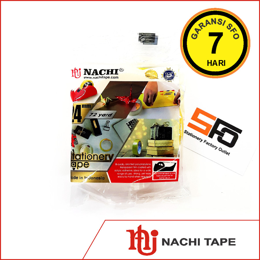 

Lakban Nachi Transparant 24mm x 65m - SFO Semarang Official