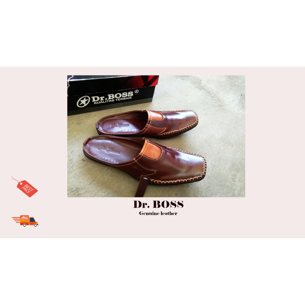 Sepatu Sandal Dr BOSS kulit asli