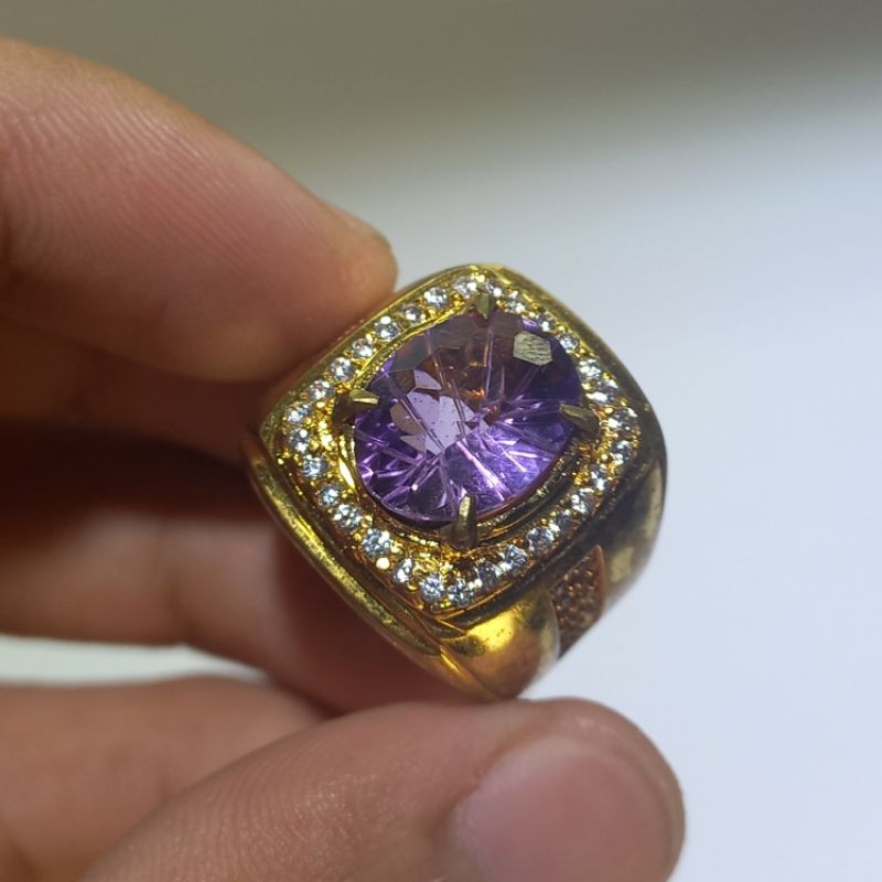 cincin batu kecubung brazil